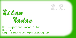 milan nadas business card